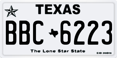TX license plate BBC6223