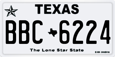 TX license plate BBC6224