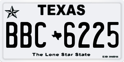 TX license plate BBC6225