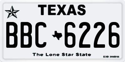 TX license plate BBC6226