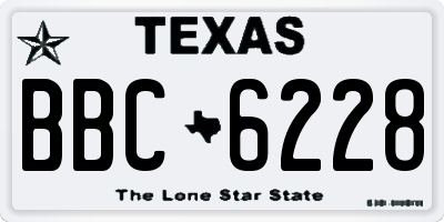 TX license plate BBC6228
