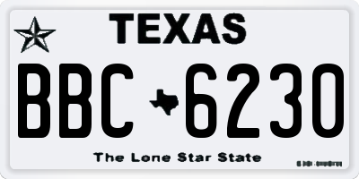 TX license plate BBC6230