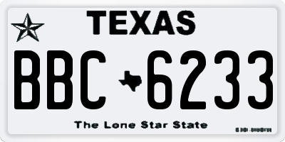 TX license plate BBC6233