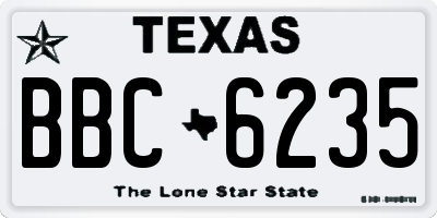 TX license plate BBC6235