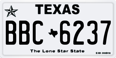 TX license plate BBC6237