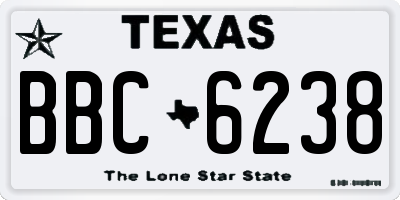 TX license plate BBC6238