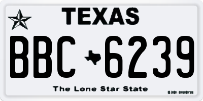 TX license plate BBC6239