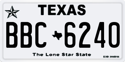 TX license plate BBC6240