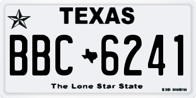 TX license plate BBC6241