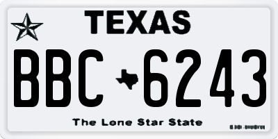 TX license plate BBC6243