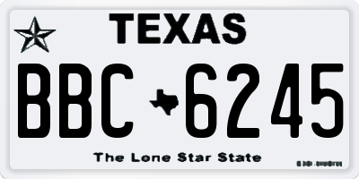 TX license plate BBC6245