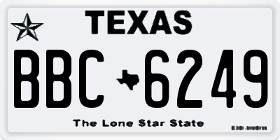 TX license plate BBC6249