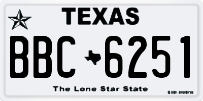 TX license plate BBC6251