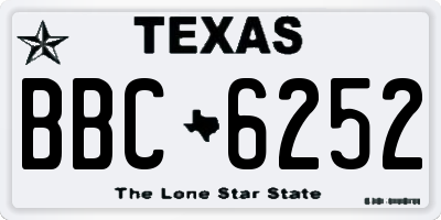 TX license plate BBC6252