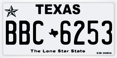 TX license plate BBC6253