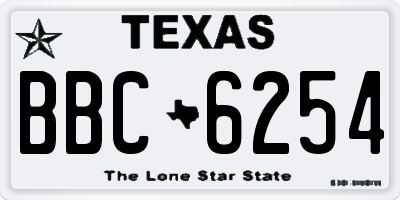 TX license plate BBC6254