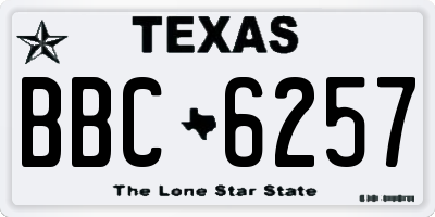 TX license plate BBC6257