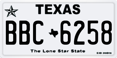 TX license plate BBC6258