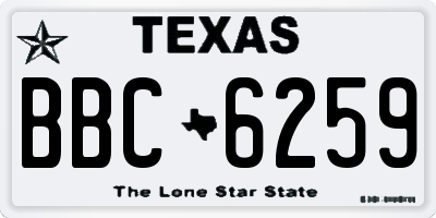 TX license plate BBC6259