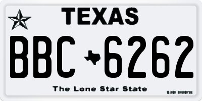 TX license plate BBC6262