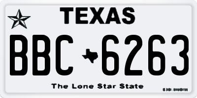 TX license plate BBC6263