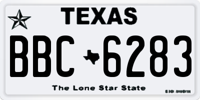 TX license plate BBC6283