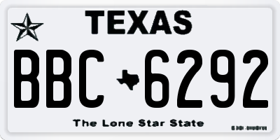 TX license plate BBC6292