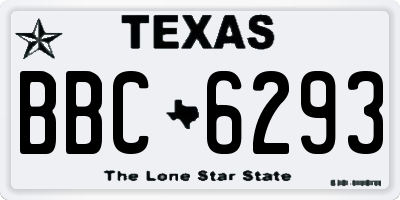 TX license plate BBC6293
