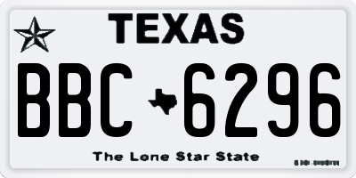 TX license plate BBC6296