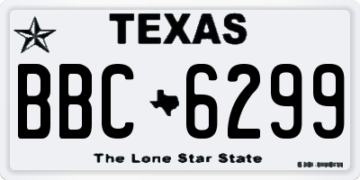 TX license plate BBC6299