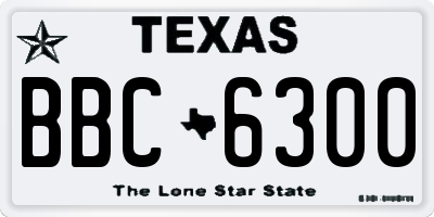 TX license plate BBC6300