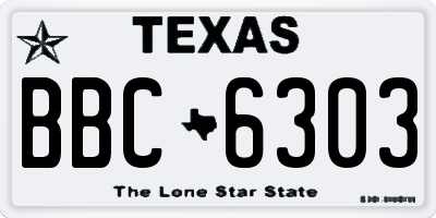TX license plate BBC6303