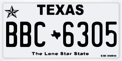 TX license plate BBC6305