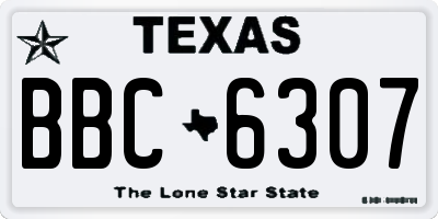 TX license plate BBC6307