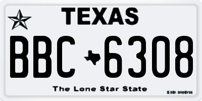 TX license plate BBC6308