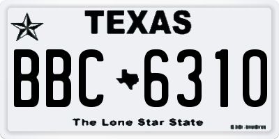 TX license plate BBC6310