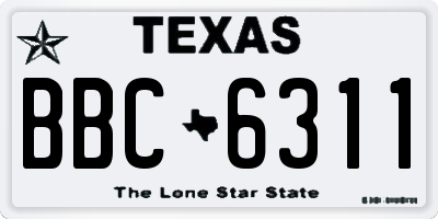 TX license plate BBC6311