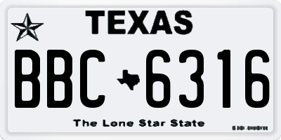 TX license plate BBC6316