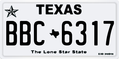 TX license plate BBC6317