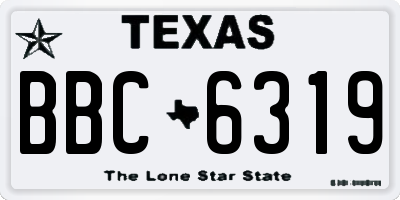 TX license plate BBC6319