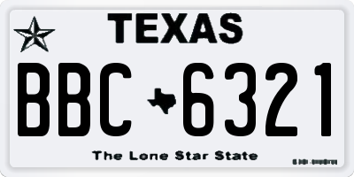 TX license plate BBC6321