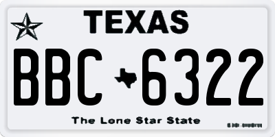 TX license plate BBC6322