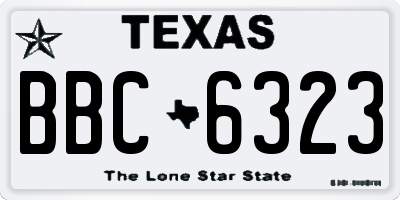 TX license plate BBC6323