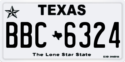 TX license plate BBC6324