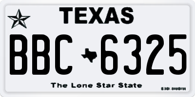 TX license plate BBC6325