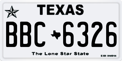 TX license plate BBC6326