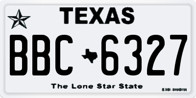 TX license plate BBC6327