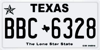 TX license plate BBC6328