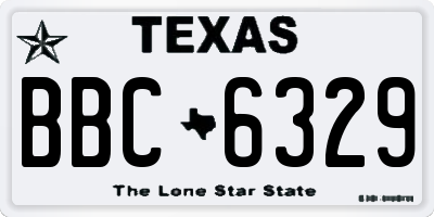 TX license plate BBC6329