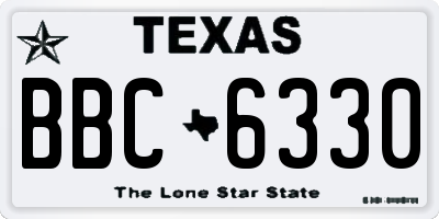 TX license plate BBC6330